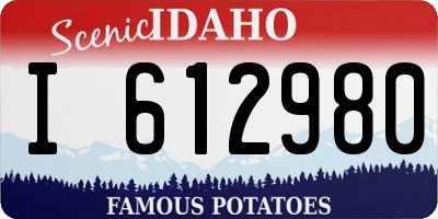 ID license plate I612980