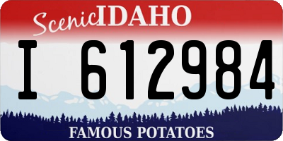 ID license plate I612984