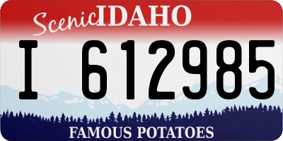 ID license plate I612985