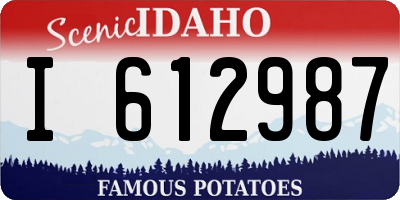 ID license plate I612987