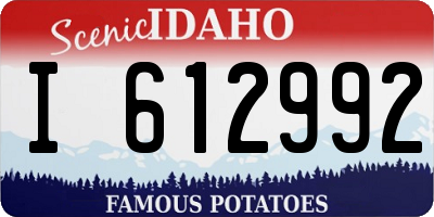 ID license plate I612992