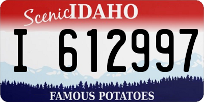 ID license plate I612997
