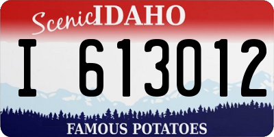 ID license plate I613012