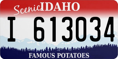 ID license plate I613034