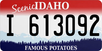 ID license plate I613092