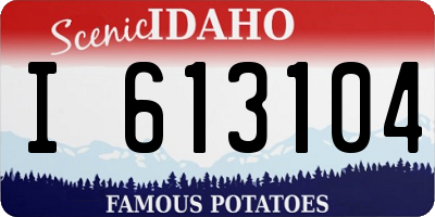 ID license plate I613104