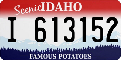 ID license plate I613152
