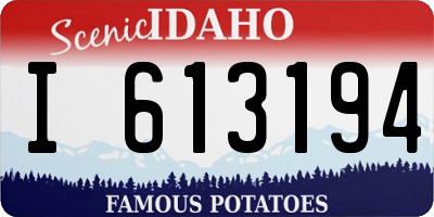 ID license plate I613194