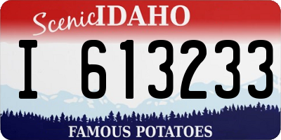 ID license plate I613233