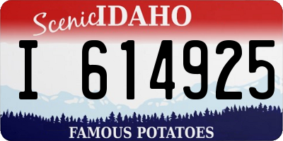 ID license plate I614925