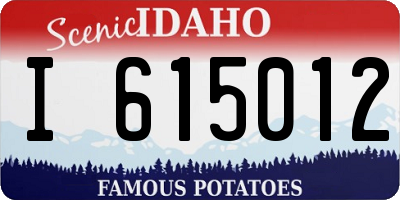 ID license plate I615012