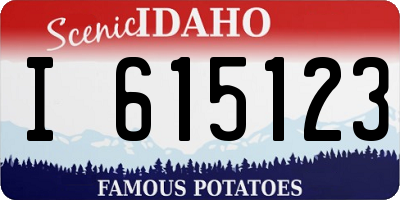 ID license plate I615123