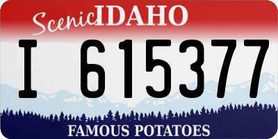 ID license plate I615377