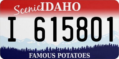 ID license plate I615801