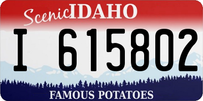 ID license plate I615802