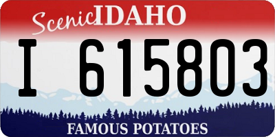ID license plate I615803