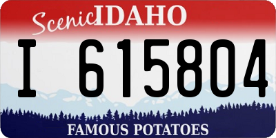 ID license plate I615804