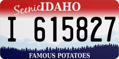 ID license plate I615827