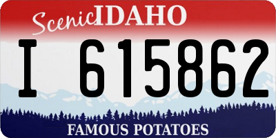 ID license plate I615862