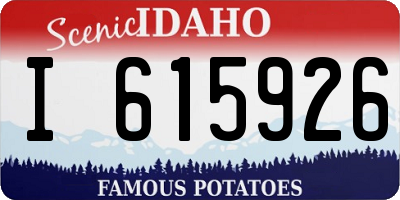 ID license plate I615926