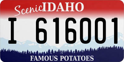 ID license plate I616001