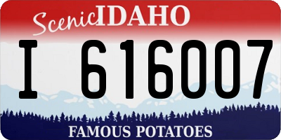 ID license plate I616007