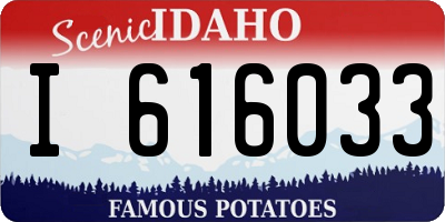 ID license plate I616033