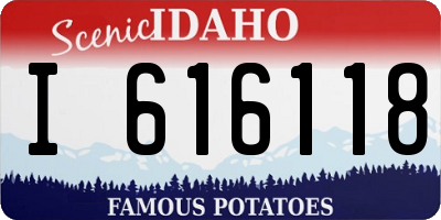 ID license plate I616118