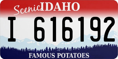 ID license plate I616192