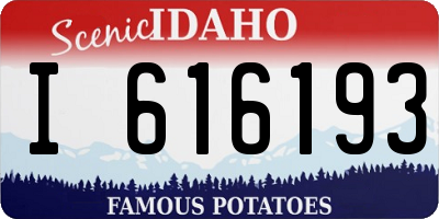 ID license plate I616193