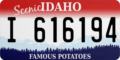 ID license plate I616194