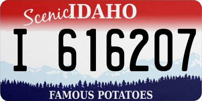 ID license plate I616207