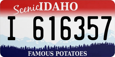 ID license plate I616357