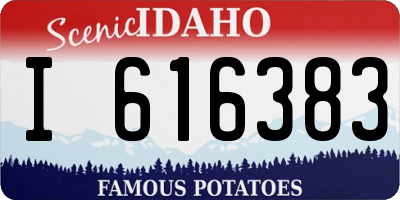 ID license plate I616383