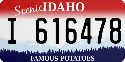 ID license plate I616478
