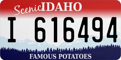 ID license plate I616494