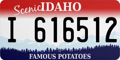 ID license plate I616512