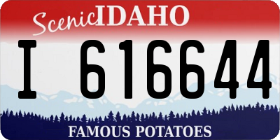 ID license plate I616644