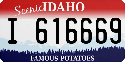 ID license plate I616669