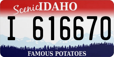 ID license plate I616670