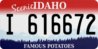 ID license plate I616672