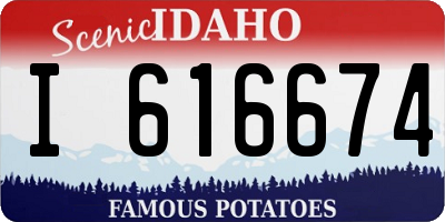 ID license plate I616674