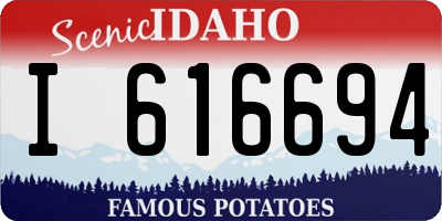 ID license plate I616694