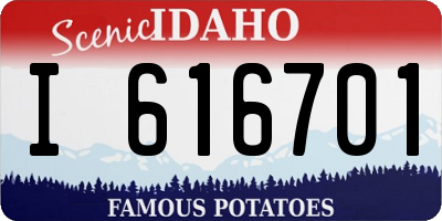 ID license plate I616701