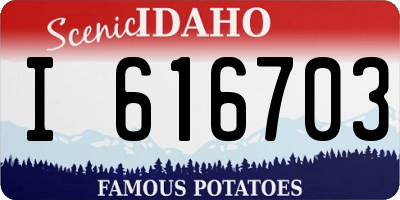 ID license plate I616703