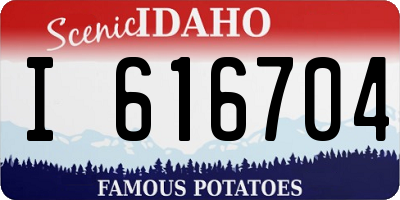 ID license plate I616704