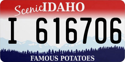 ID license plate I616706