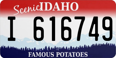 ID license plate I616749