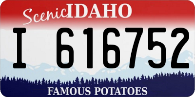 ID license plate I616752