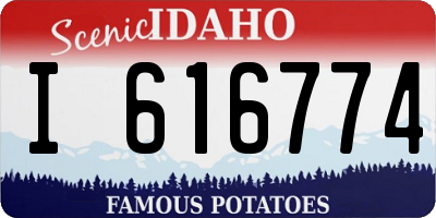 ID license plate I616774